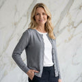 Feinstrickjacke mit Lurex-Glanz – Elegante Damen-Strickjacke für Alltag & Anlass