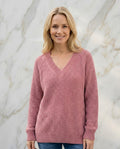 Chenille V-Ausschnitt Pulli