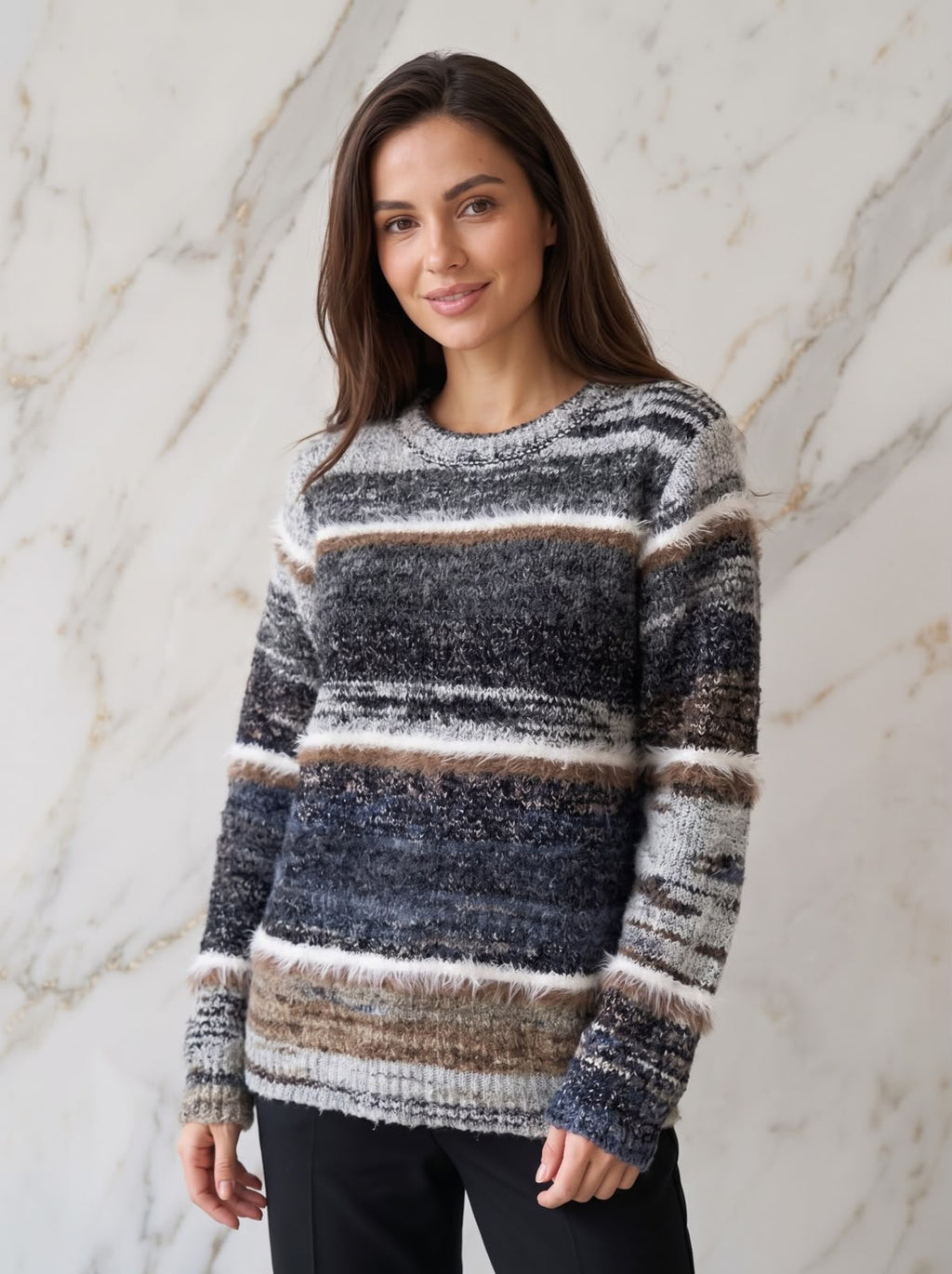 Flauschpulli Streifen