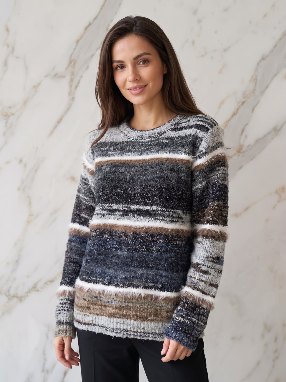 Flauschpulli Streifen